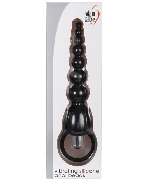 Adam & Eve Vibrating Silicone Anal Beads - Black