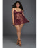 Eyelash Lace Babydoll W/underwire Cups & Lace Thong