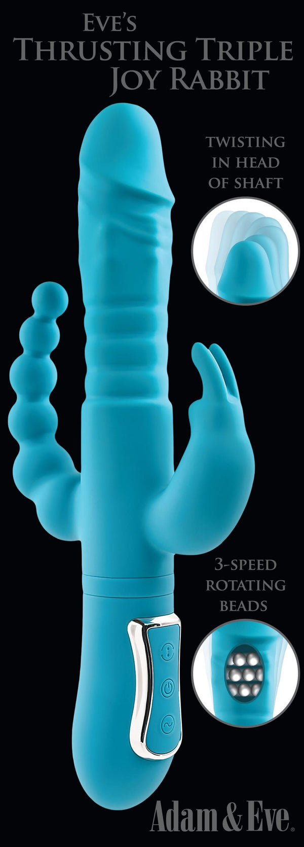 Eve's Thrusting Triple Joy Rabbit - Teal