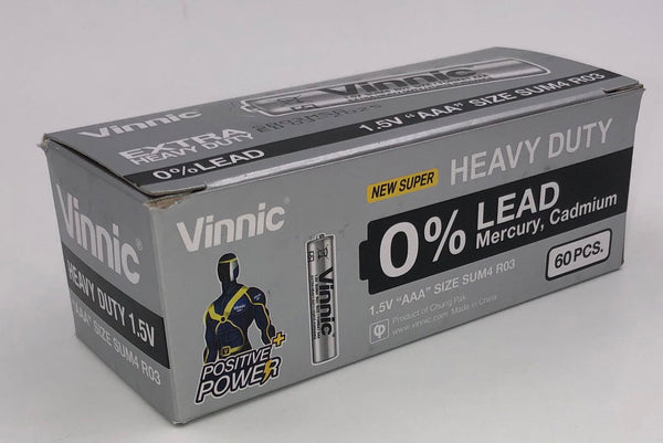 Vinnic Super Heavy Duty AAA - 2 Pc.-shrink Pk. -  60 Pcs. Box