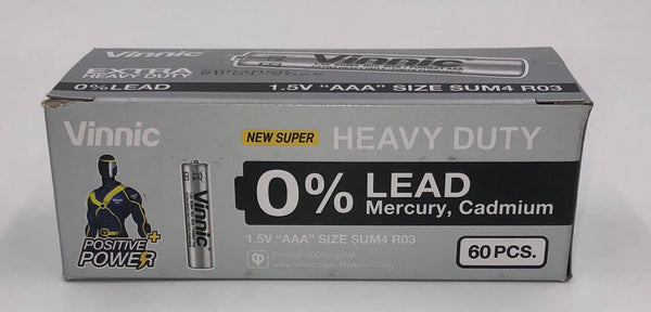 Vinnic Super Heavy Duty AAA - 2 Pc.-shrink Pk. -  60 Pcs. Box